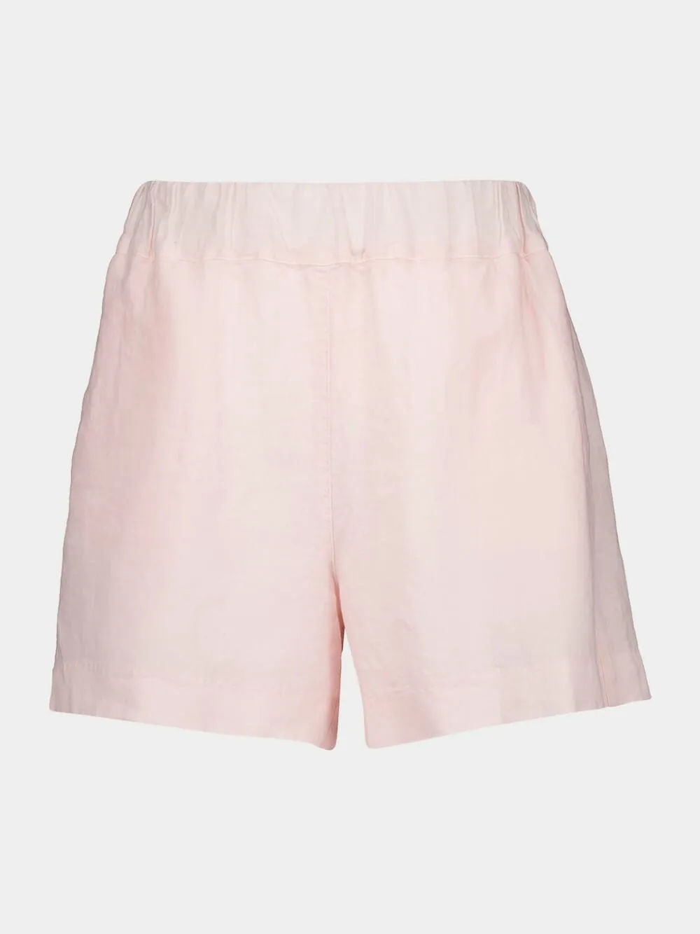 Cipria Pink Casual Linen Shorts