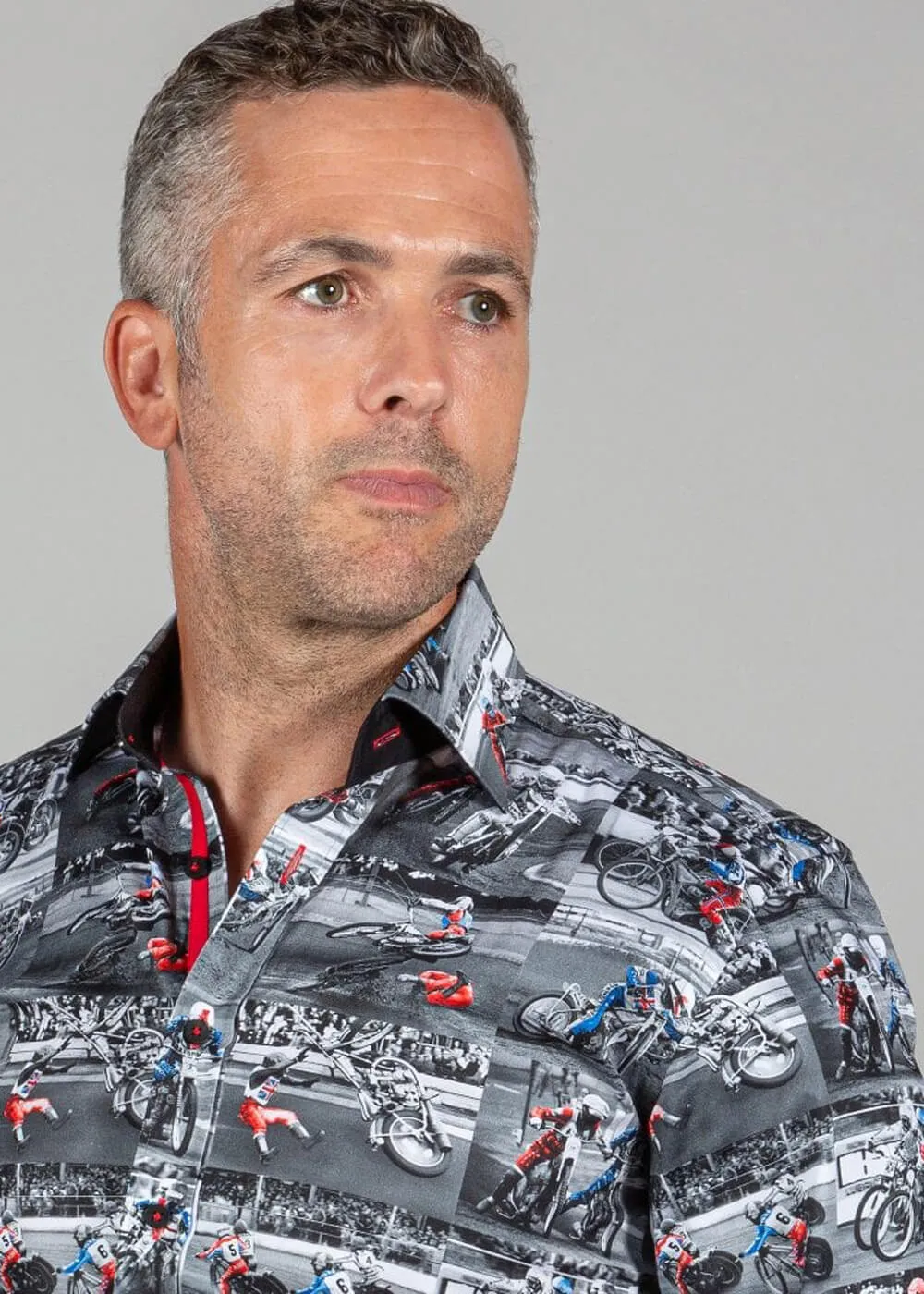 Claudio Lugli Heren Vintage Speedway Shirt Black