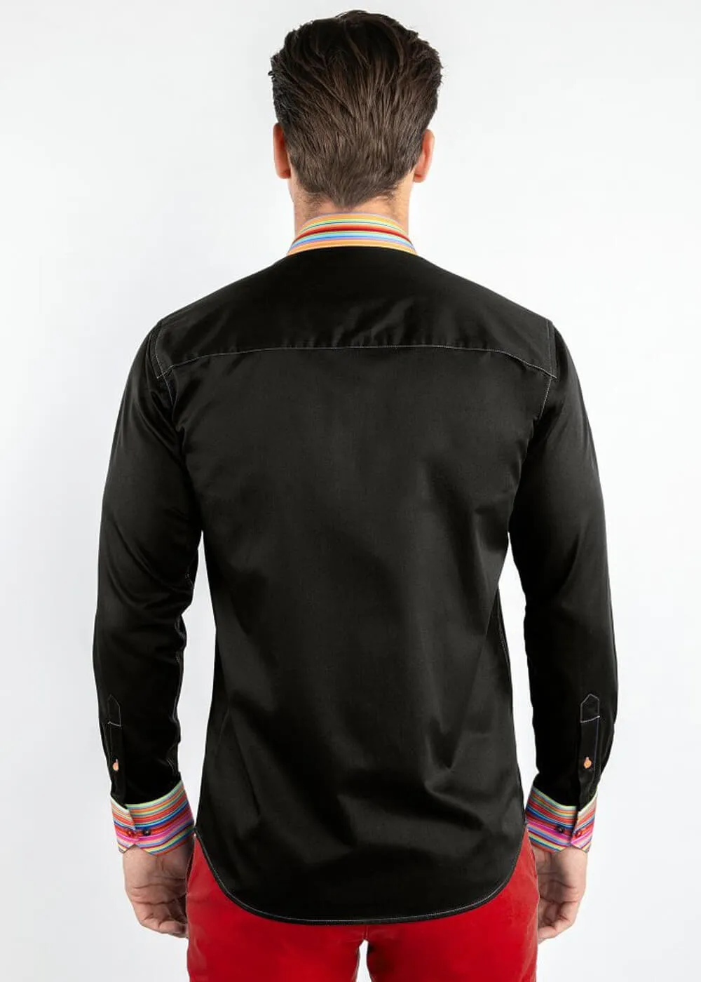 Claudio Lugli Mens Rainbow Touch Shirt Black