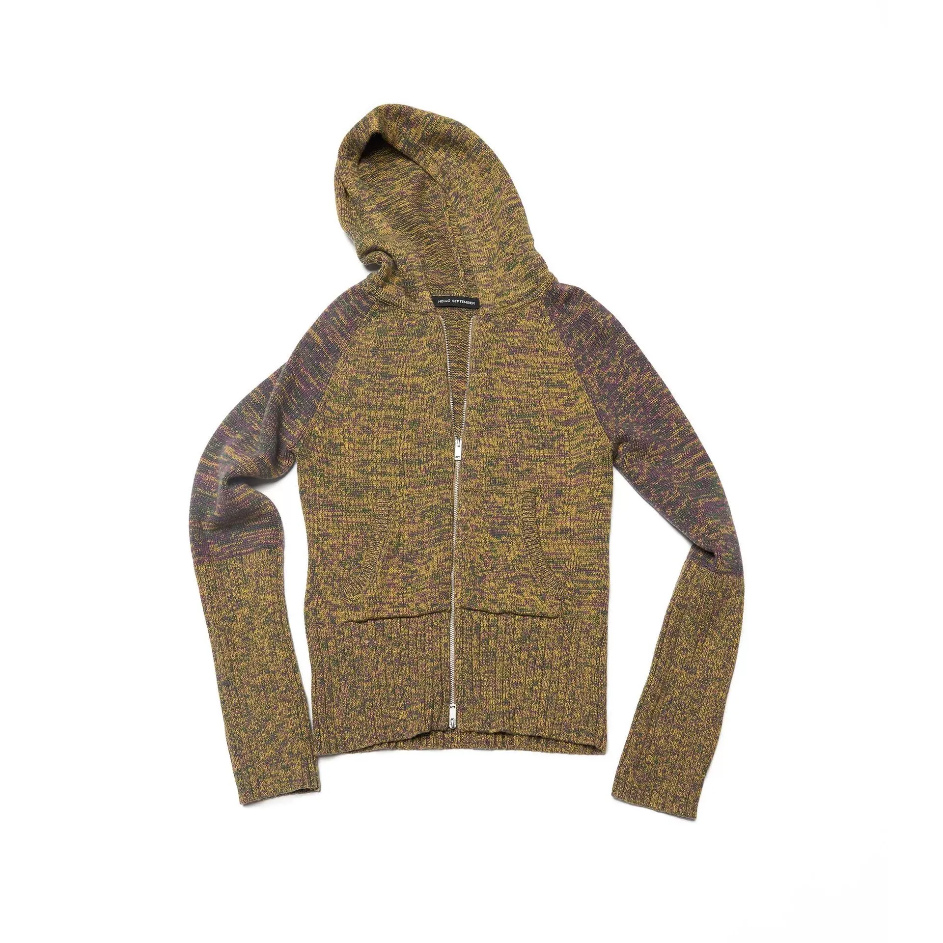 Colorful Knit Zip Hoodie
