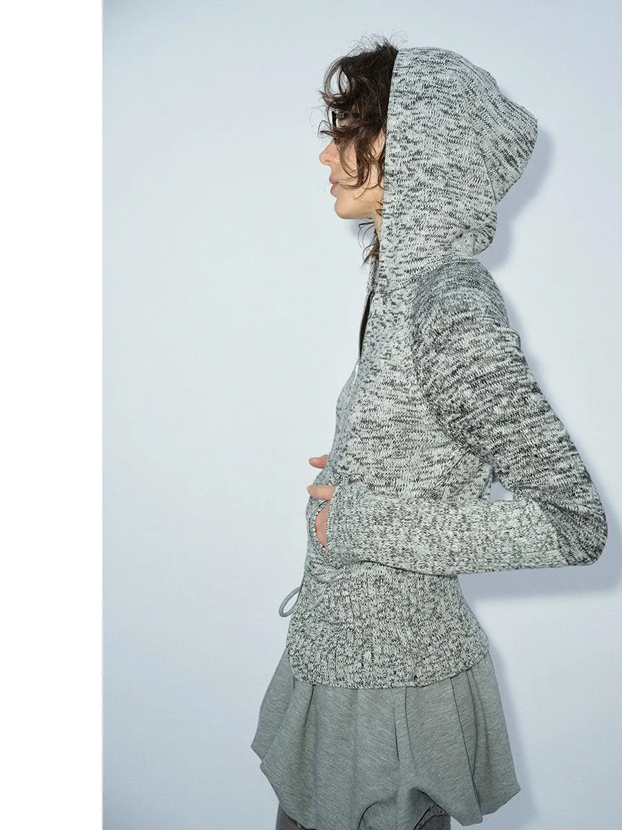 Colorful Knit Zip Hoodie