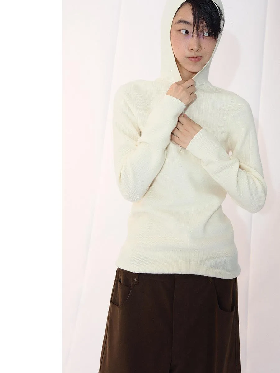 Contrast Color Hooded Sweater