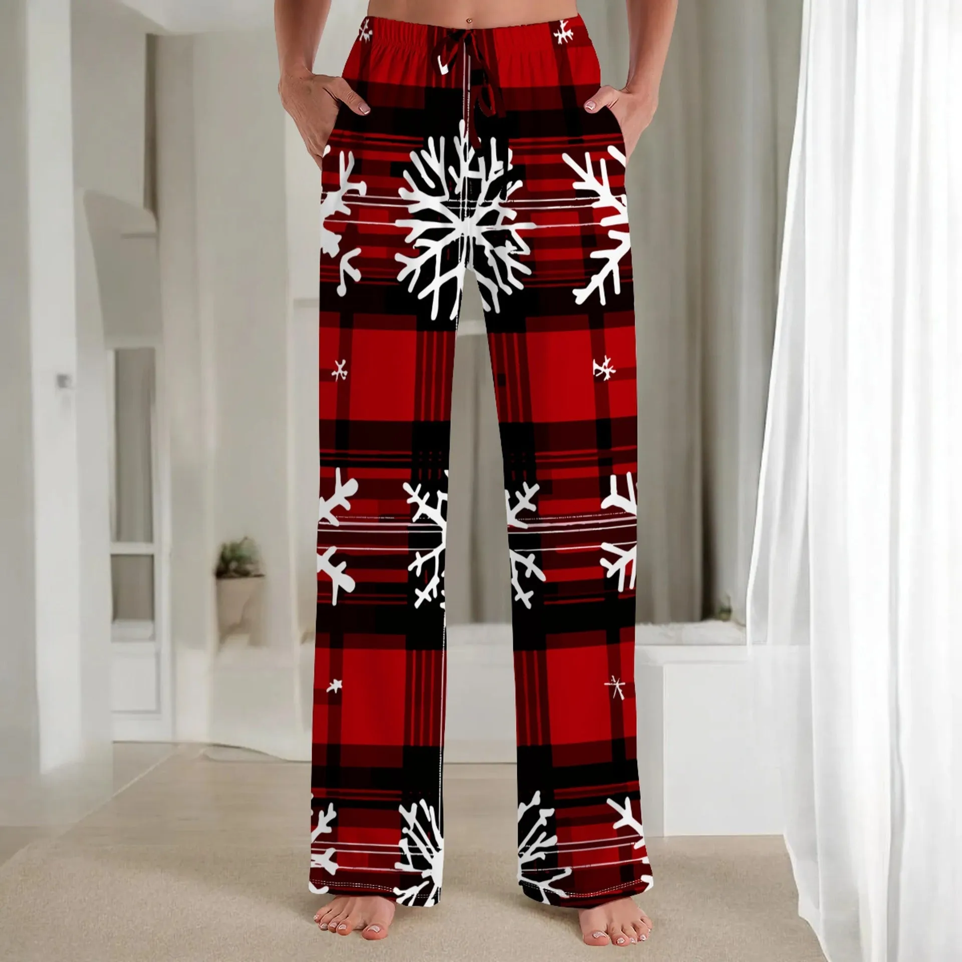 Cozy Christmas Print Pajama Pants for Festive Comfort at Home