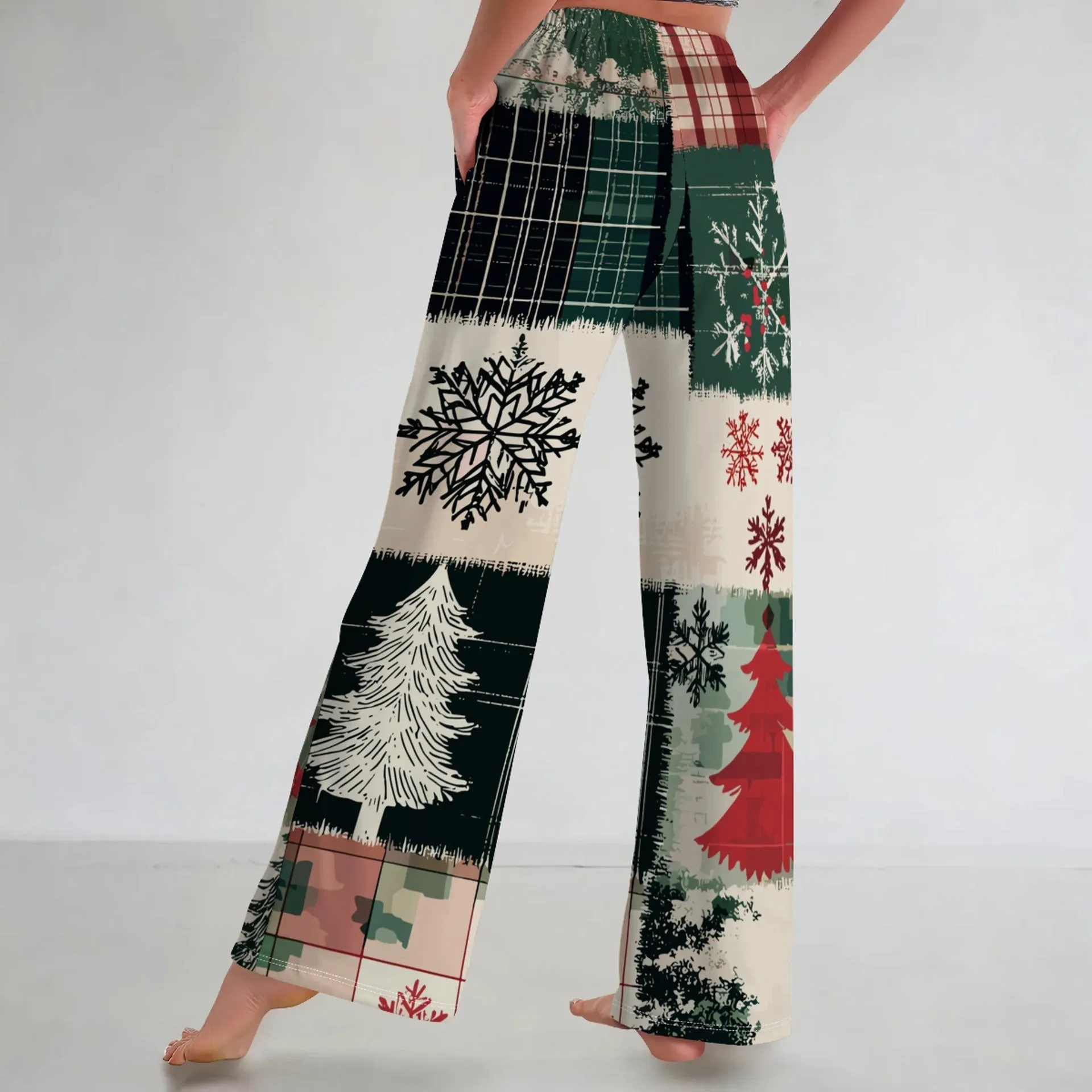 Cozy Christmas Print Pajama Pants for Festive Comfort at Home