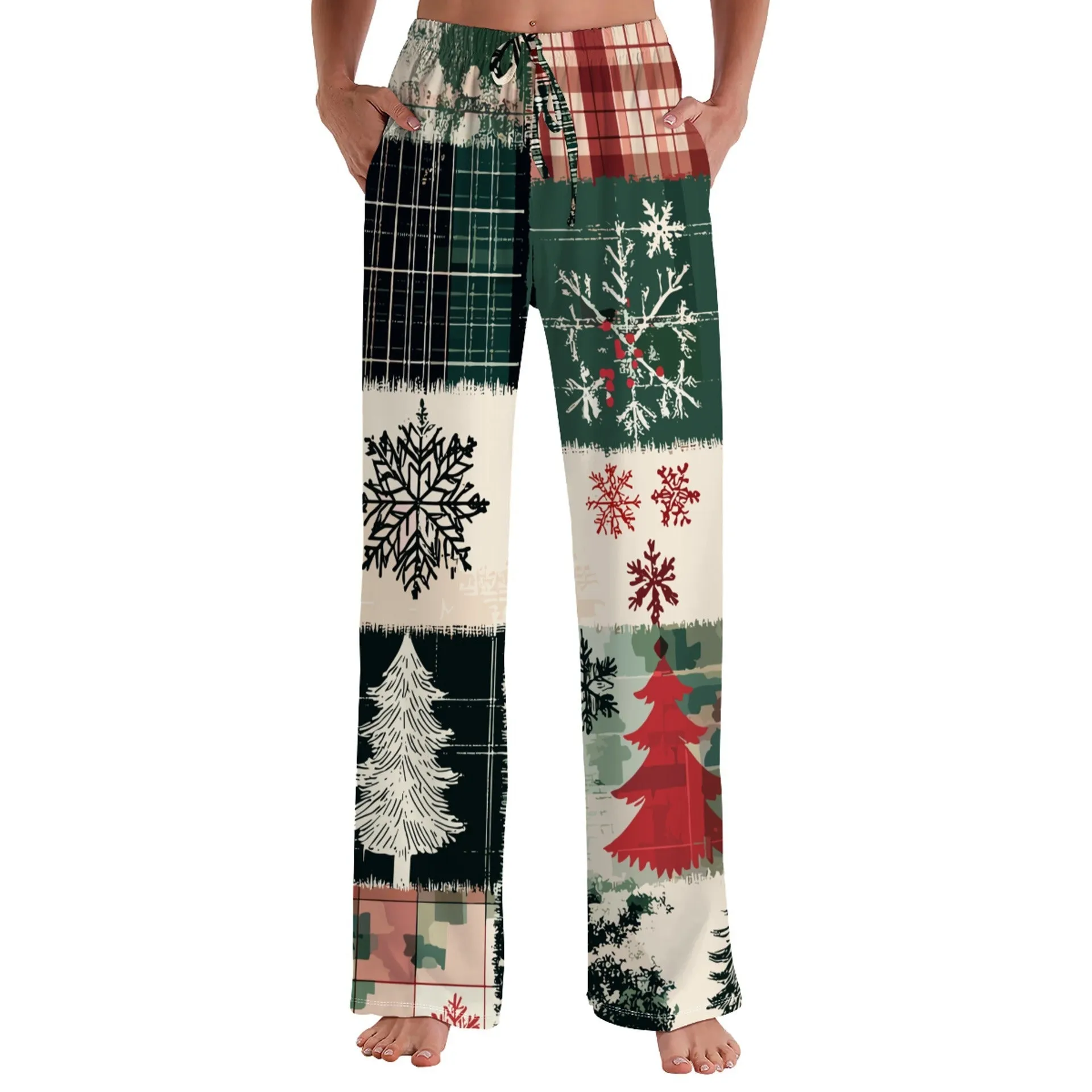 Cozy Christmas Print Pajama Pants for Festive Comfort at Home