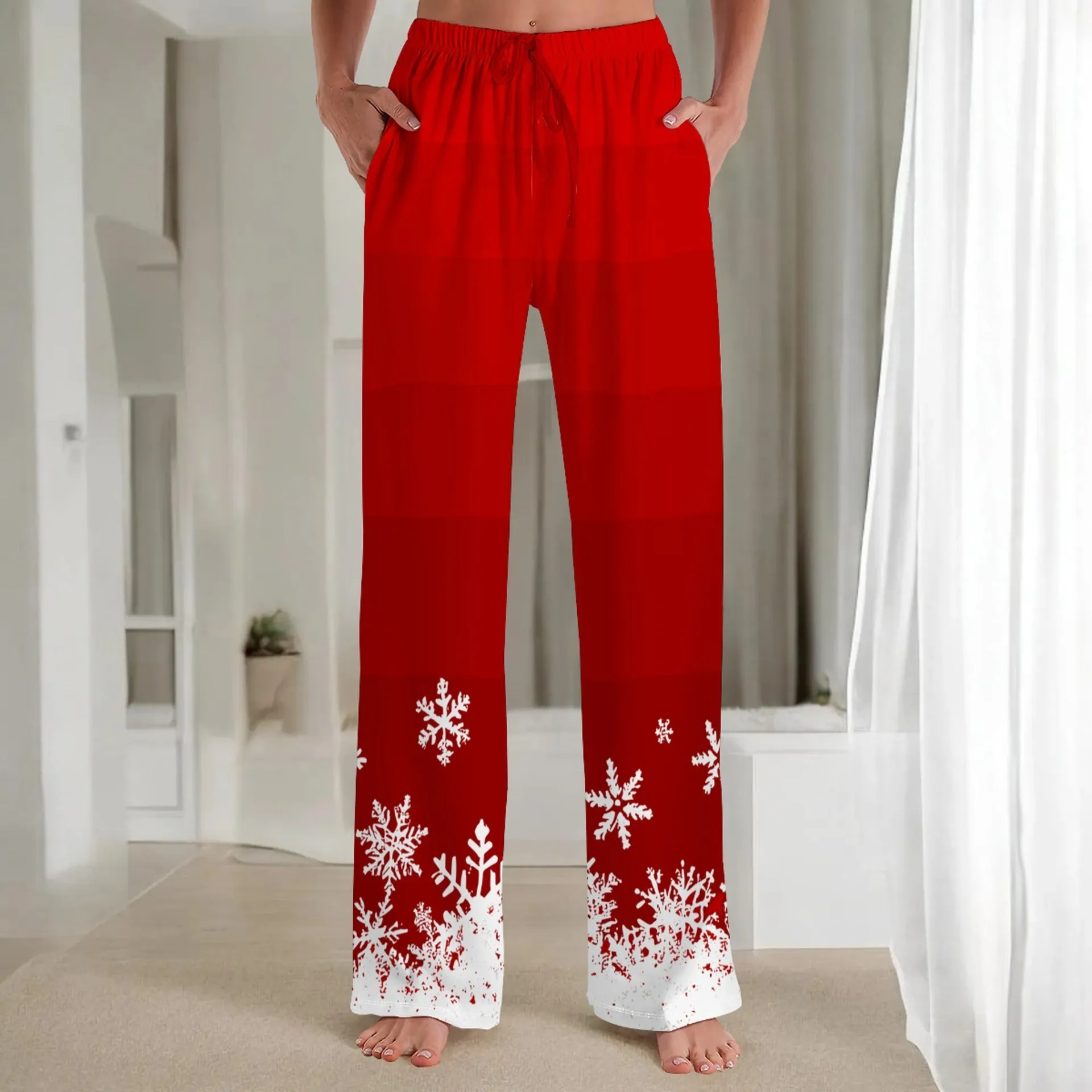 Cozy Christmas Print Pajama Pants for Festive Comfort at Home