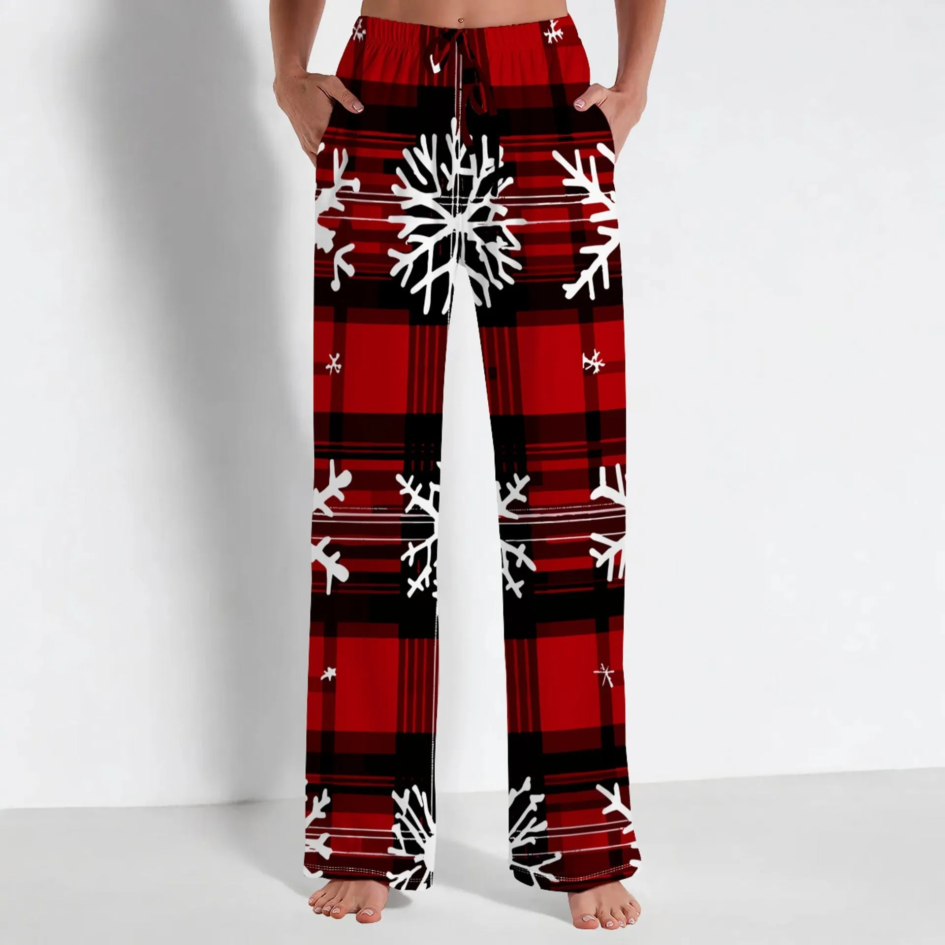 Cozy Christmas Print Pajama Pants for Festive Comfort at Home