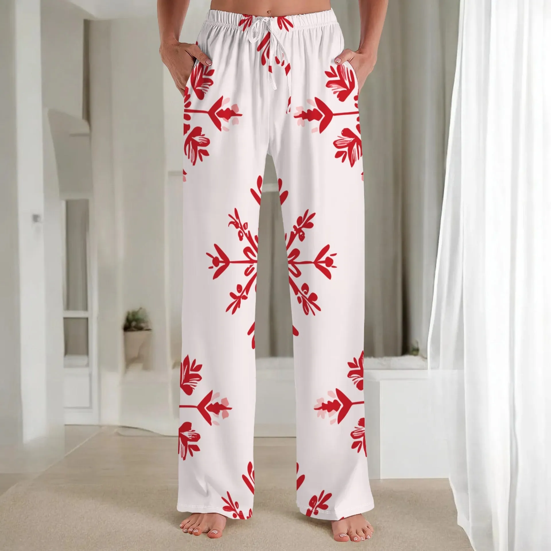 Cozy Christmas Print Pajama Pants for Festive Comfort at Home