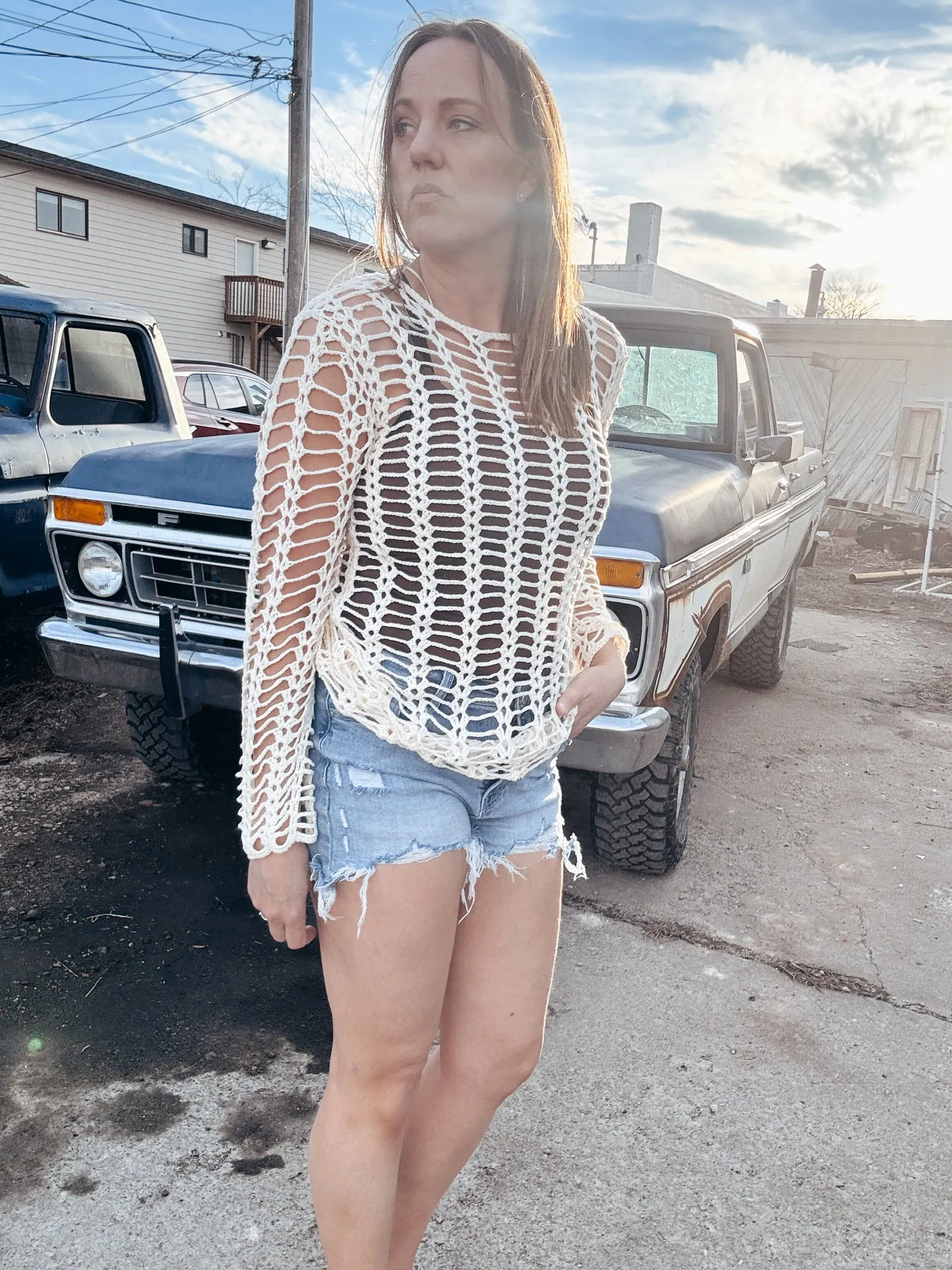 Crochet Knit Long Sleeve