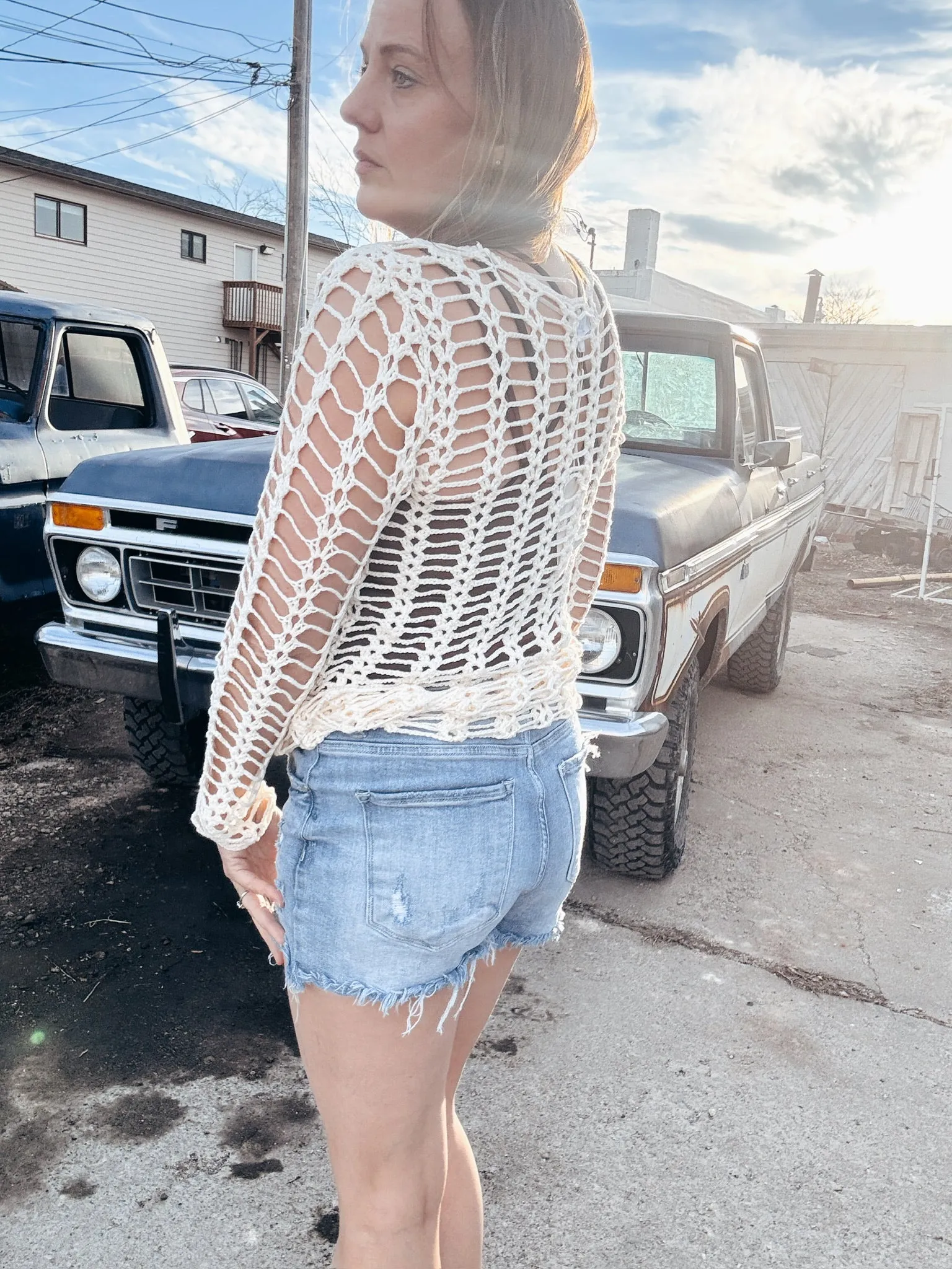 Crochet Knit Long Sleeve