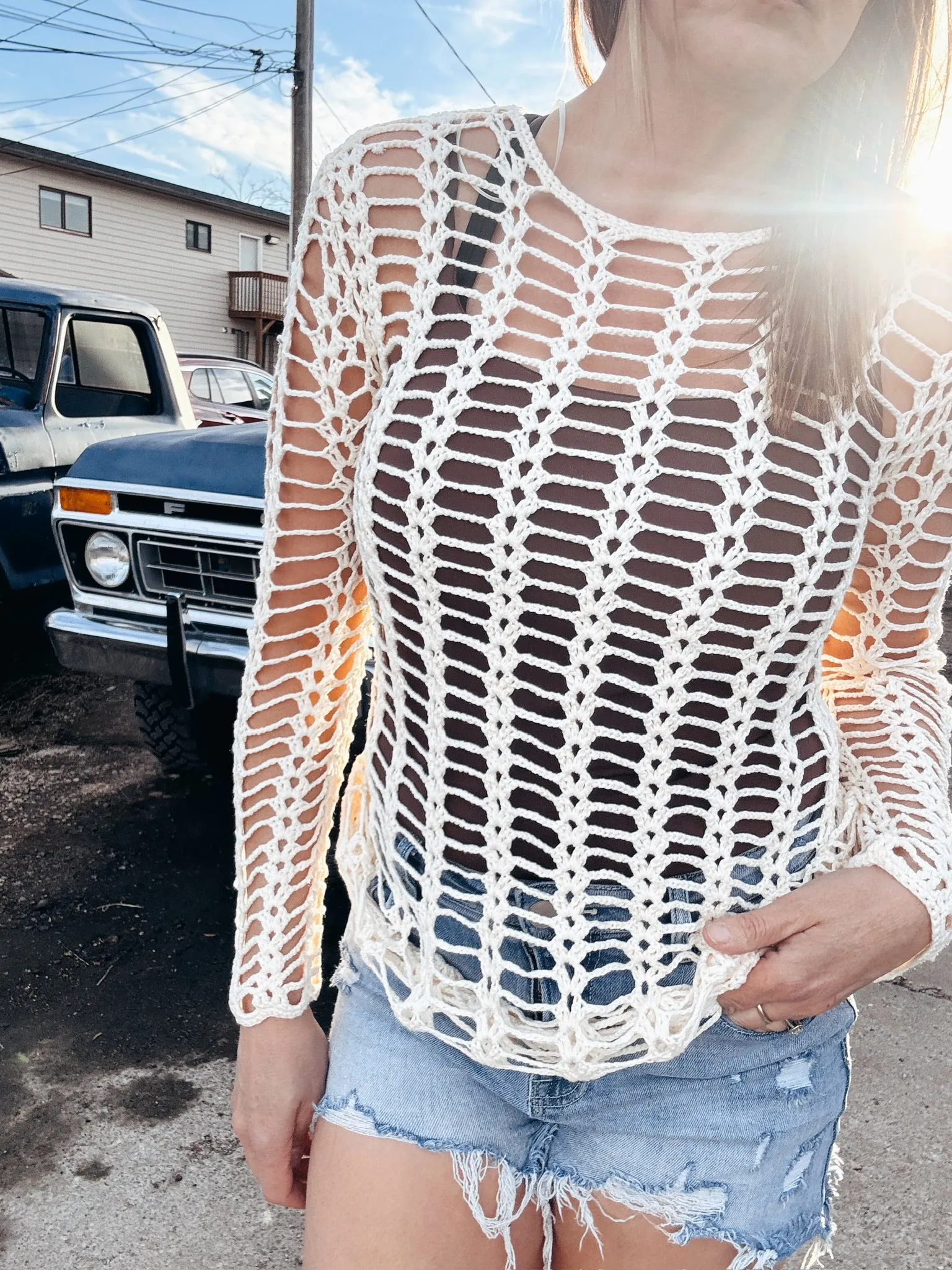 Crochet Knit Long Sleeve