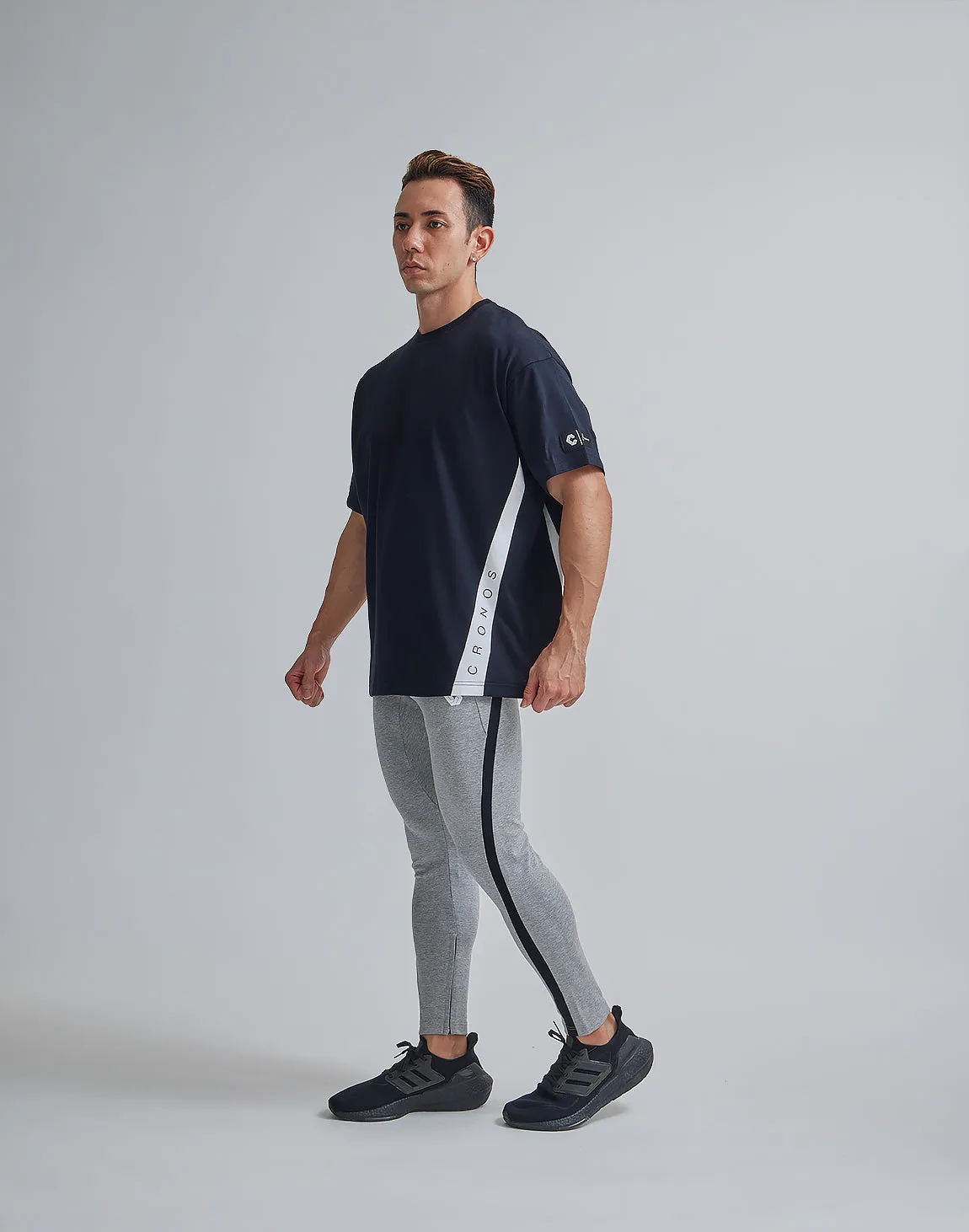 CRONOS ACUTE LINE OVERSIZE T-SHIRTS【BLACK】