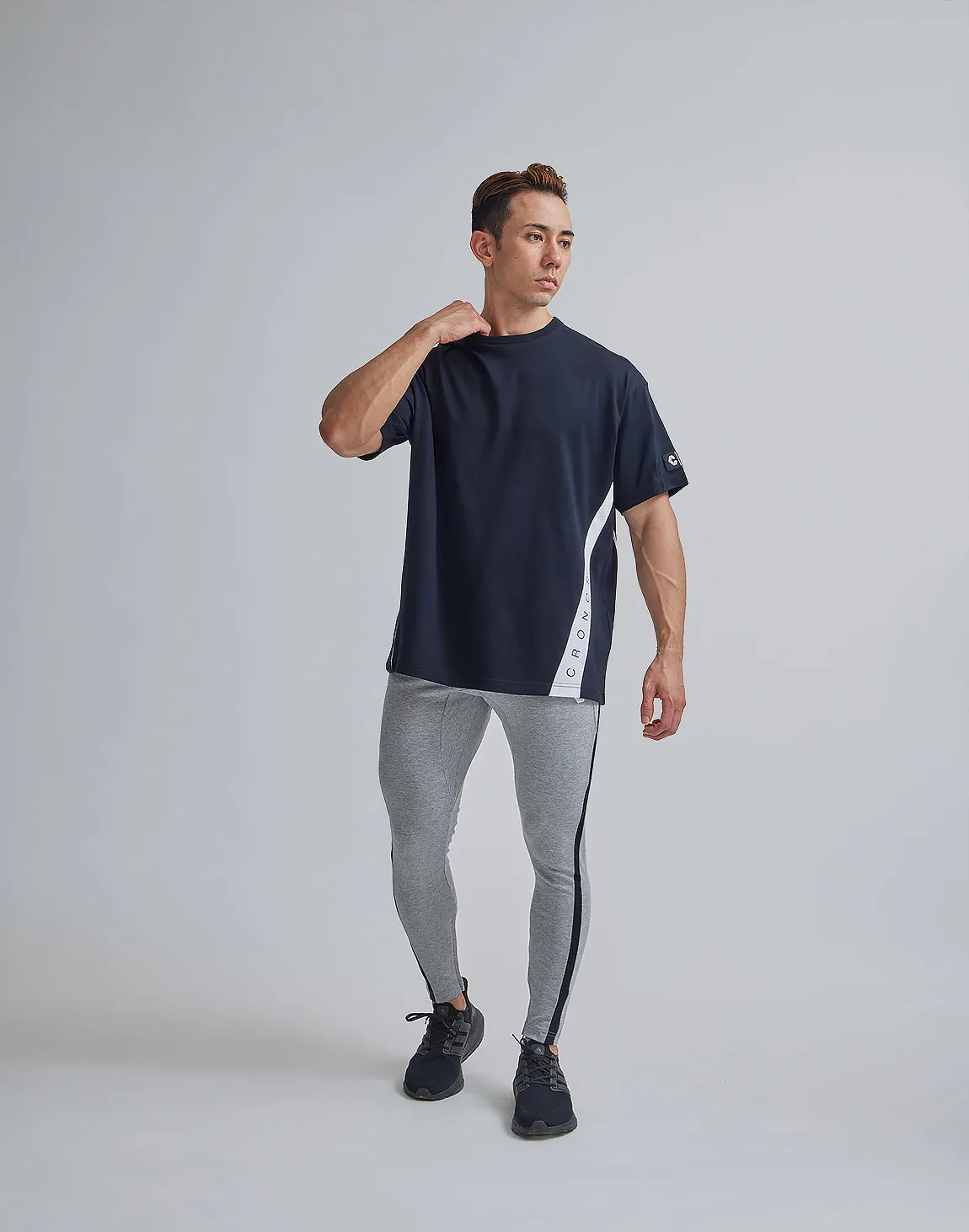 CRONOS ACUTE LINE OVERSIZE T-SHIRTS【BLACK】