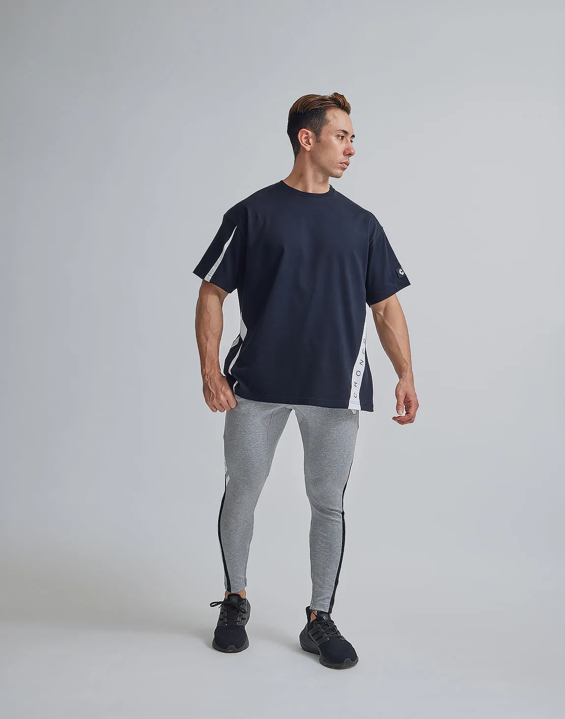 CRONOS ACUTE LINE OVERSIZE T-SHIRTS【BLACK】