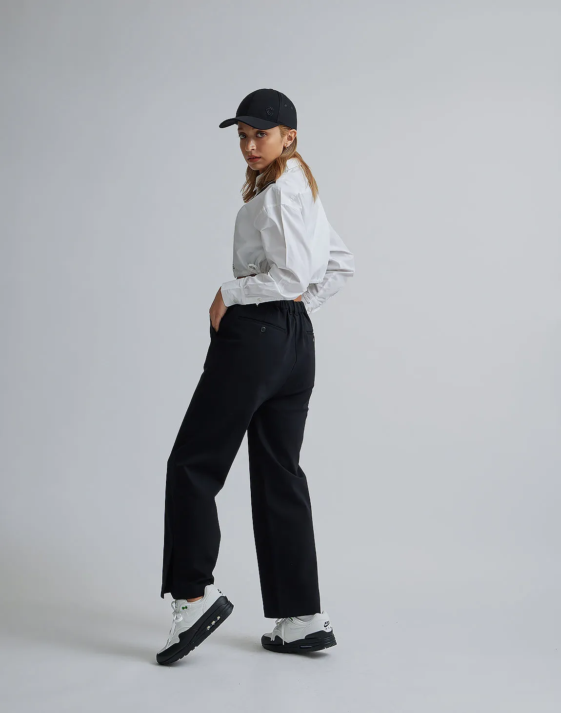 CRONOS WOMEN 2LINE SHORT SHIRTS【WHITE】