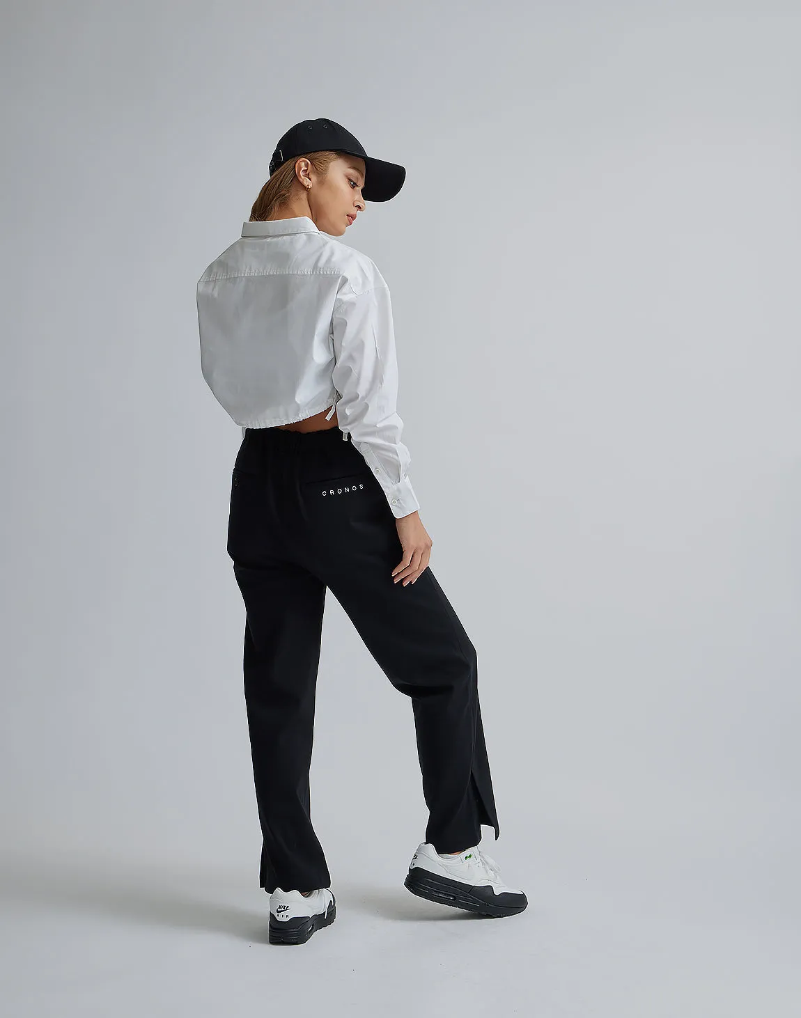 CRONOS WOMEN 2LINE SHORT SHIRTS【WHITE】