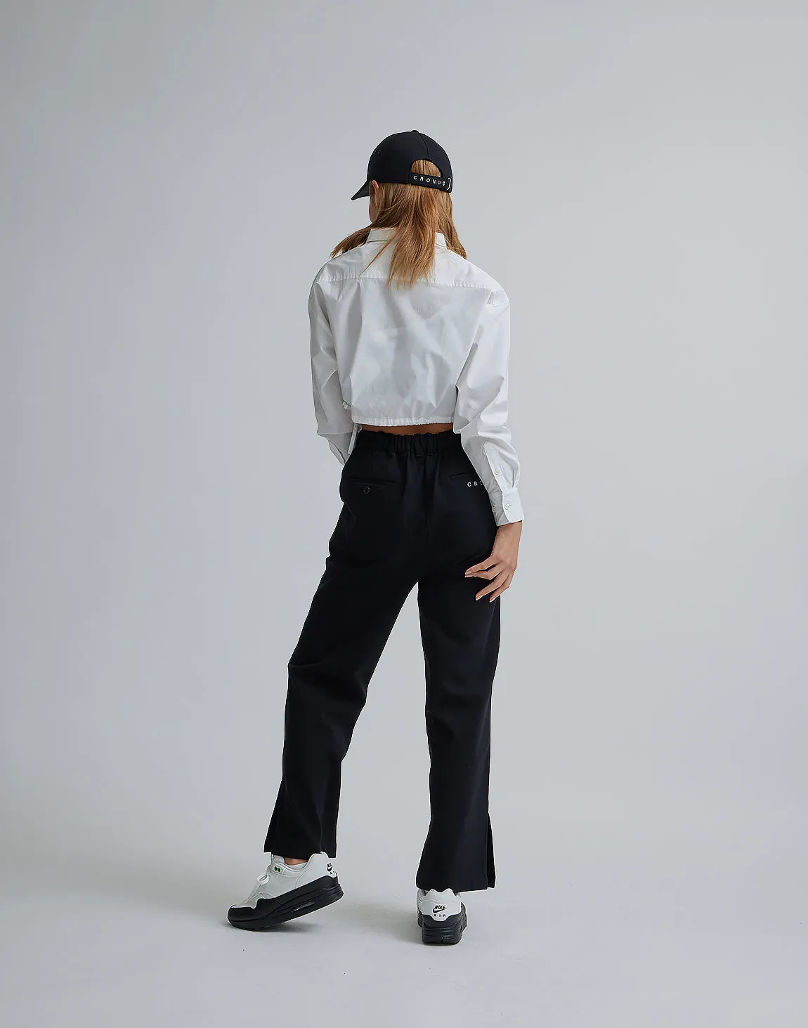 CRONOS WOMEN 2LINE SHORT SHIRTS【WHITE】