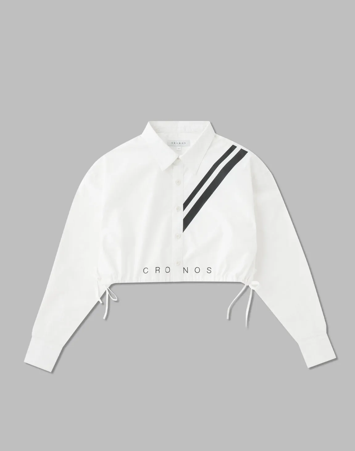 CRONOS WOMEN 2LINE SHORT SHIRTS【WHITE】