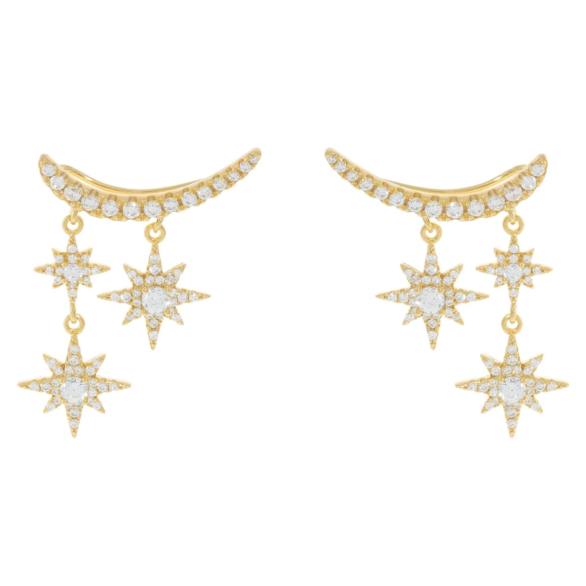 CZ Starburst Ear Climber