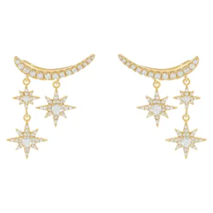CZ Starburst Ear Climber