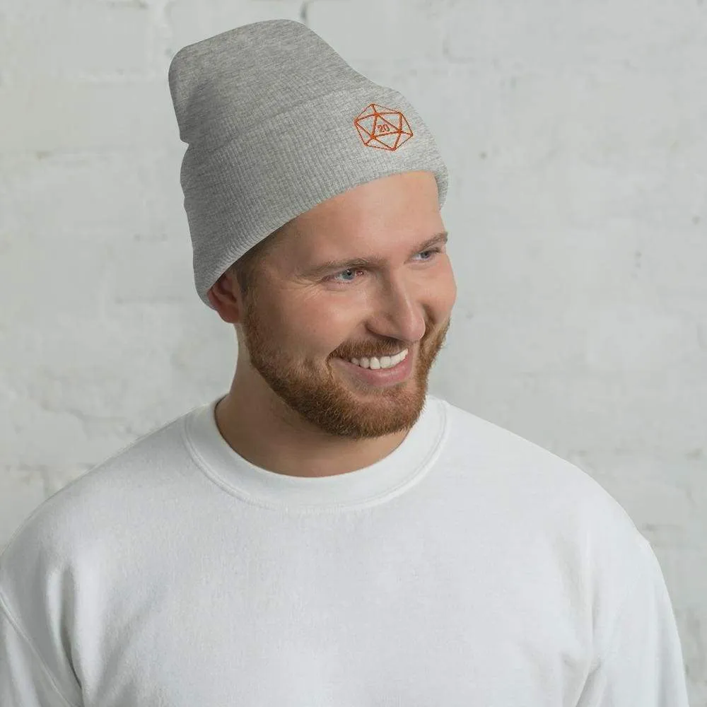 D20 Classic Orange Crit Cuffed Beanie / Tuque
