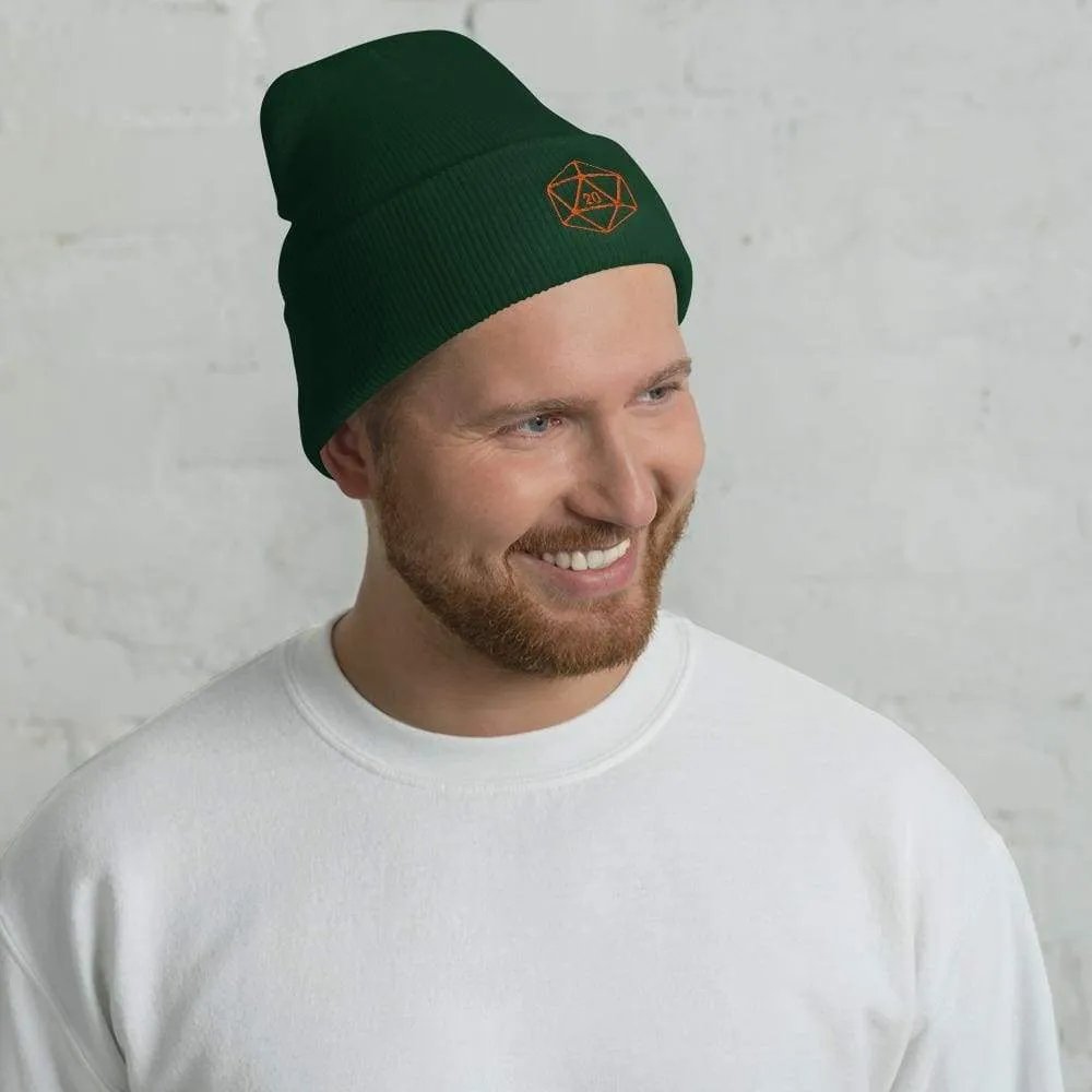 D20 Classic Orange Crit Cuffed Beanie / Tuque