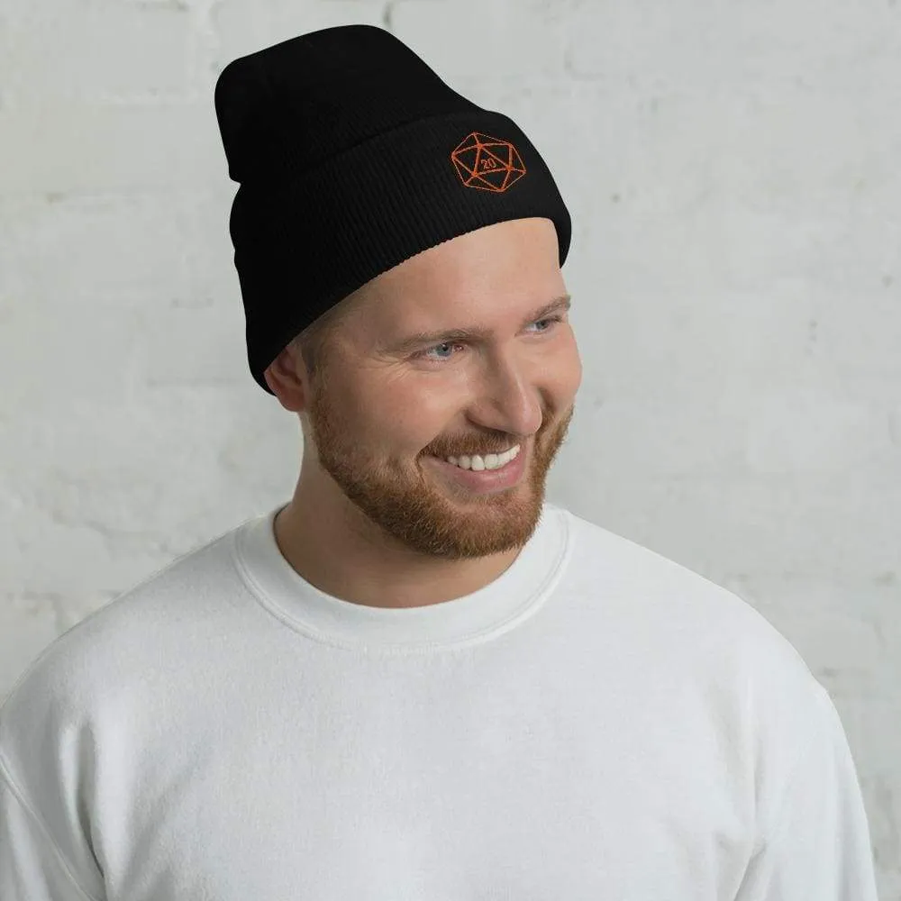 D20 Classic Orange Crit Cuffed Beanie / Tuque