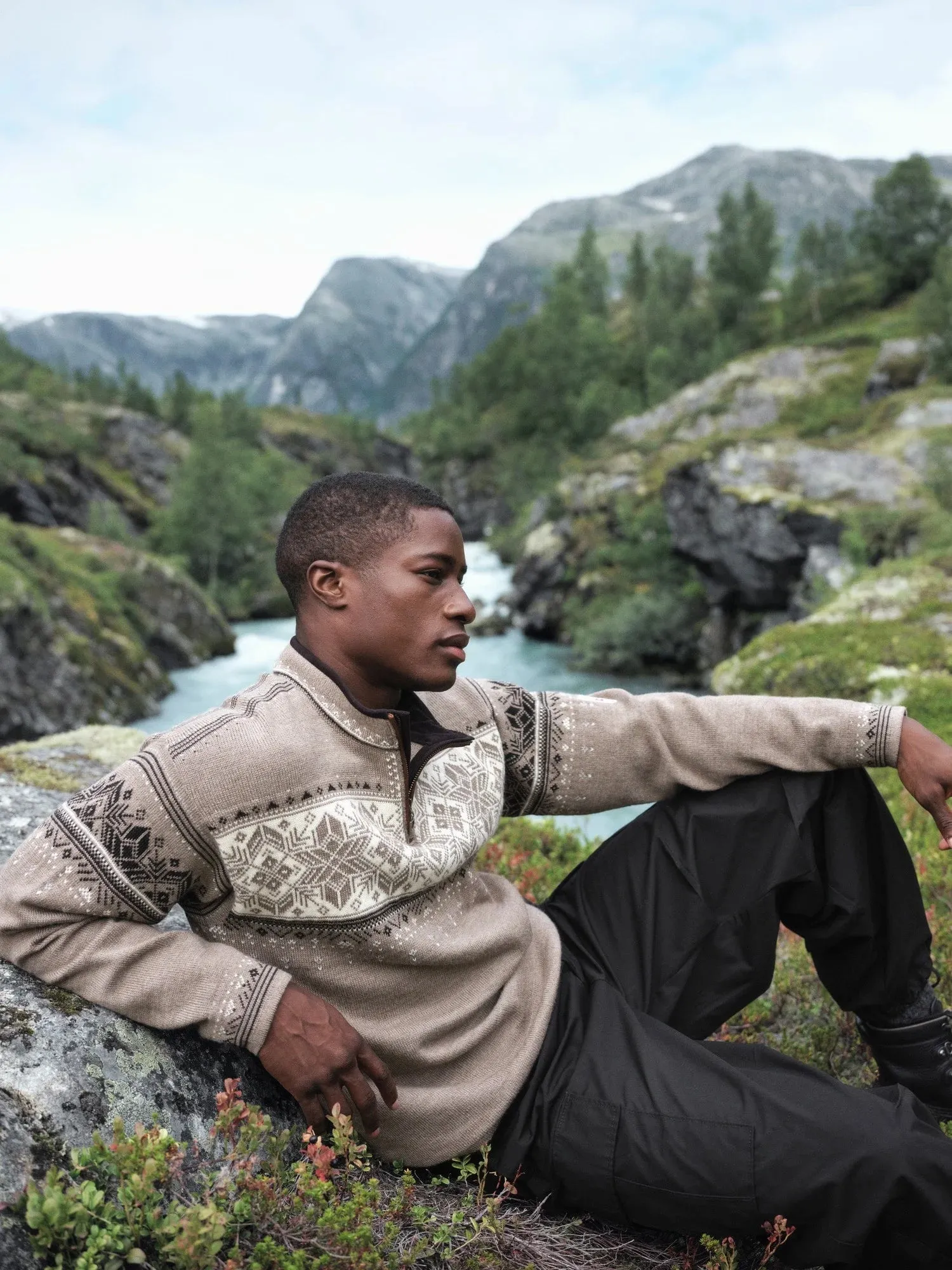 Dale of Norway | Blyfjell Sweater | Unisex | Mountainstone/Off White/Coffee