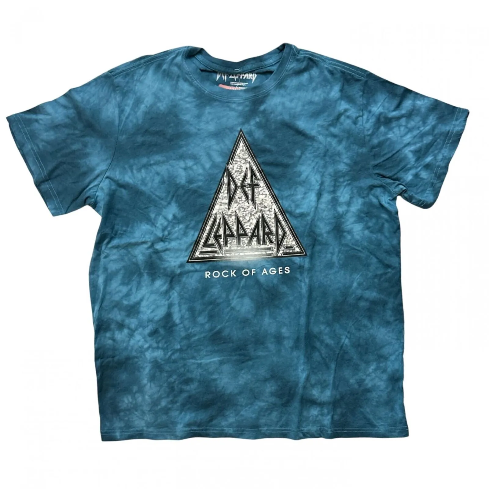 Def Leppard Men's Crew Neck Graphic Band Printed Short Sleeve Tee 14196-Def