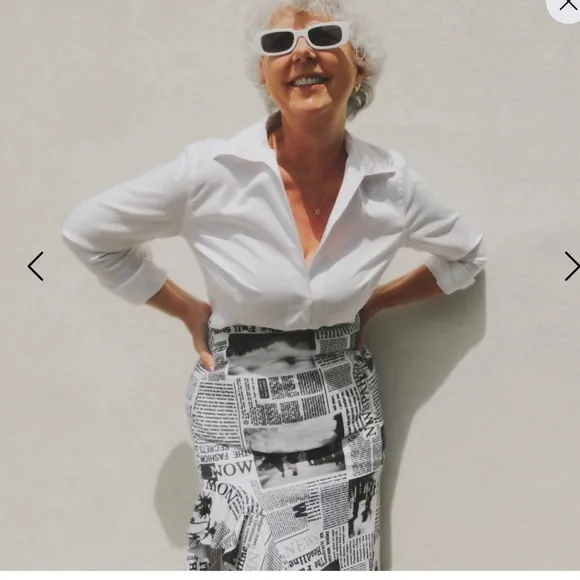 Delayne Dixon Newspaper Cascade Skirt