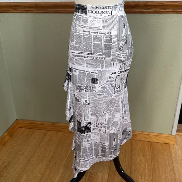 Delayne Dixon Newspaper Cascade Skirt