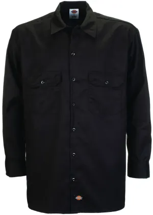 Dickies Mens Long Sleeve Work Shirt Black