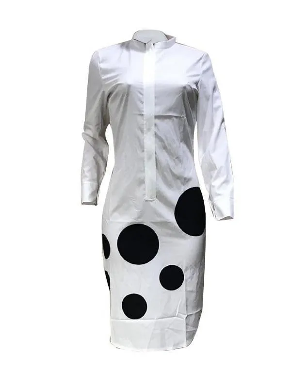 Dot Print Shirt Dress