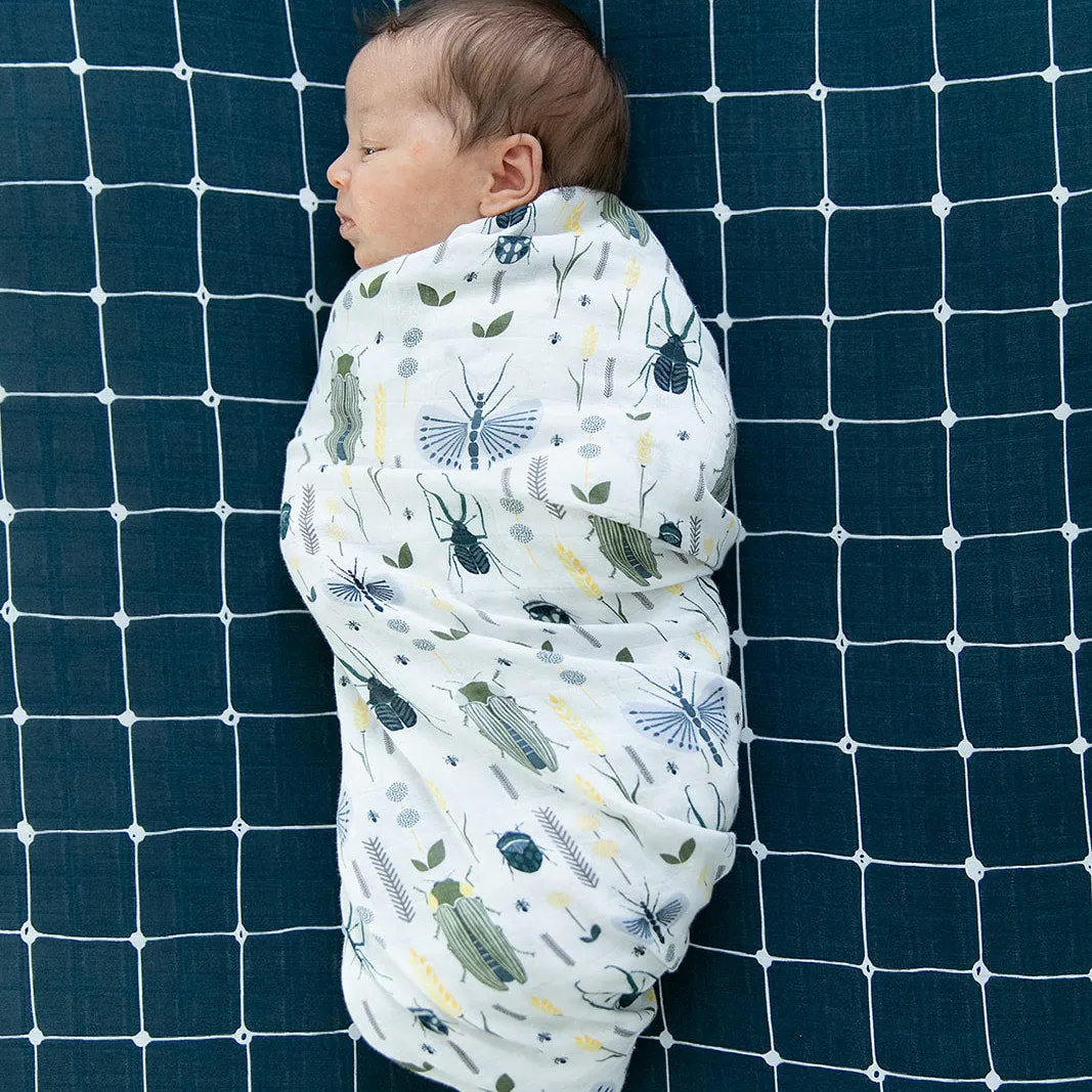 Dotted Grid Cotton Crib Sheet