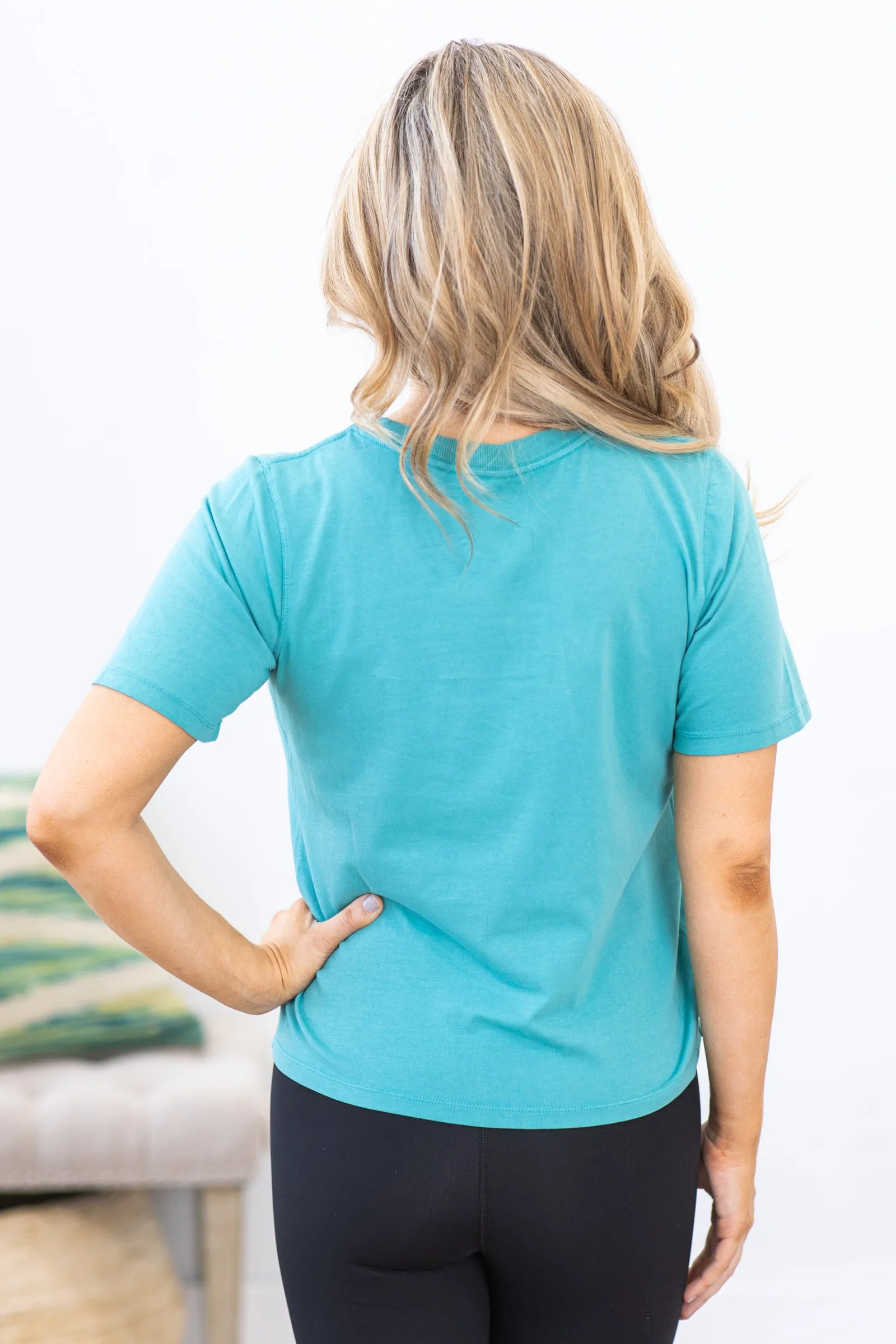 Dusty Teal Classic Boxy Fit Top