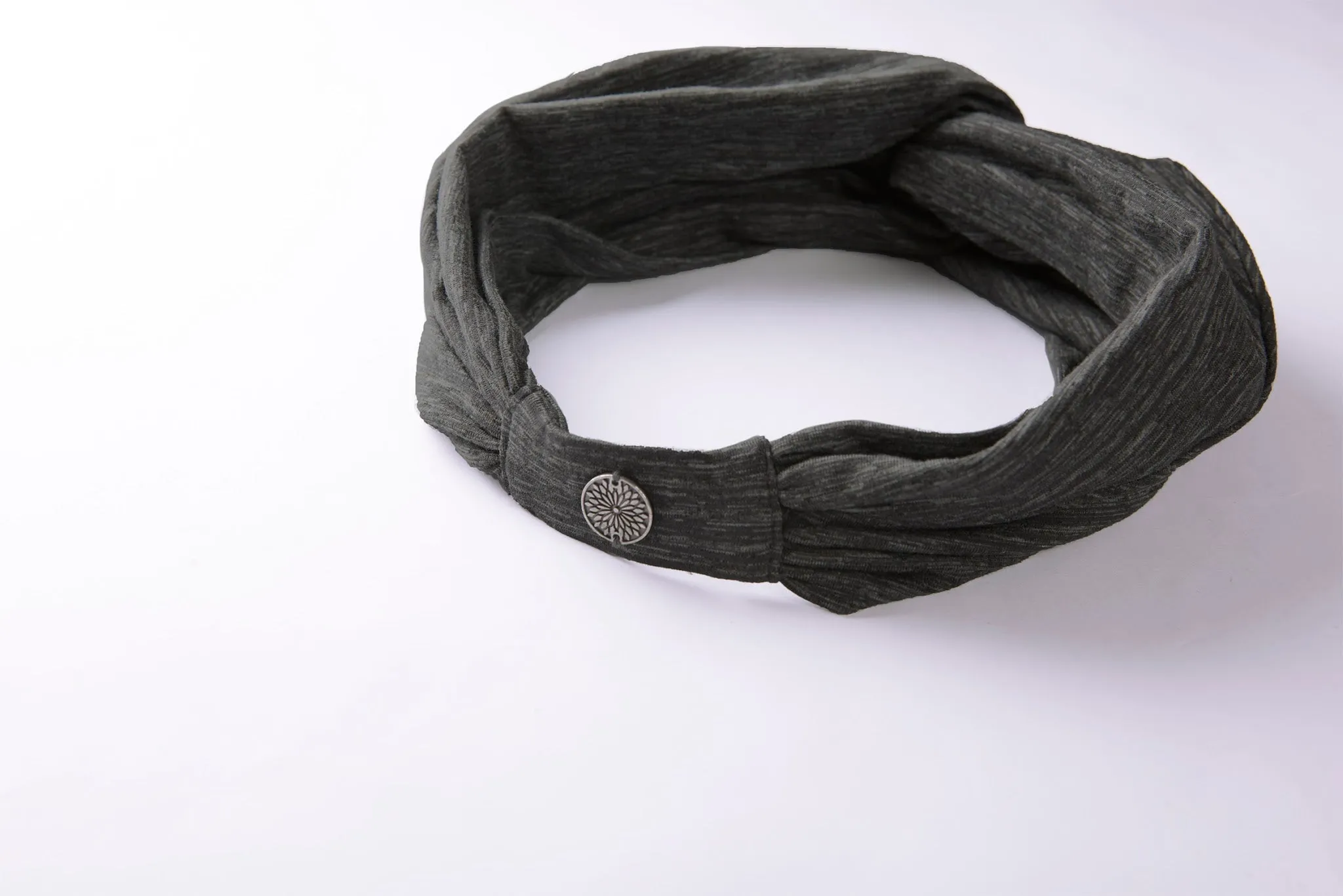 easyoga LA-VEDA Mori Retro Head Band - D51 Gray White Black Stripe