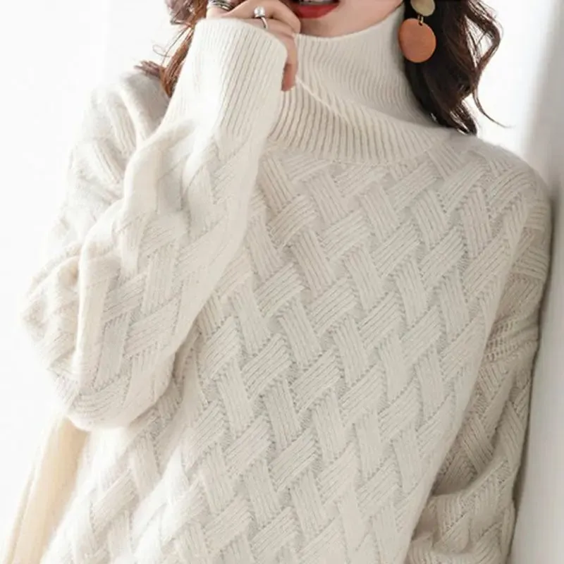 Elarise™ - Braided Turtleneck Sweater