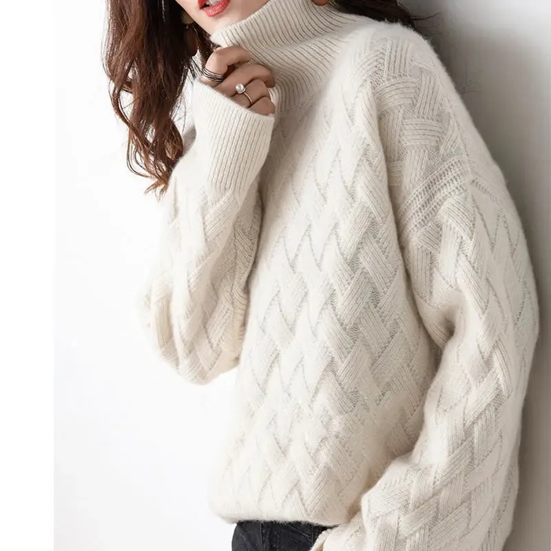 Elarise™ - Braided Turtleneck Sweater