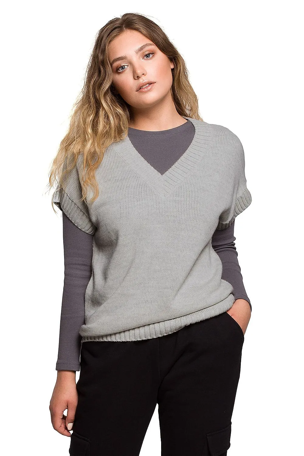 Elegant Loose-Cut Knit Gilet