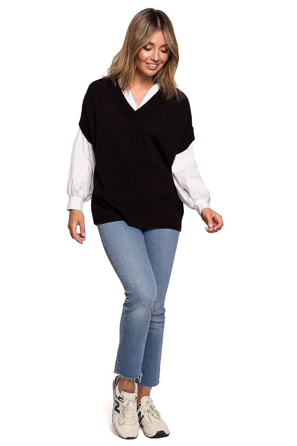 Elegant Loose-Cut Knit Gilet
