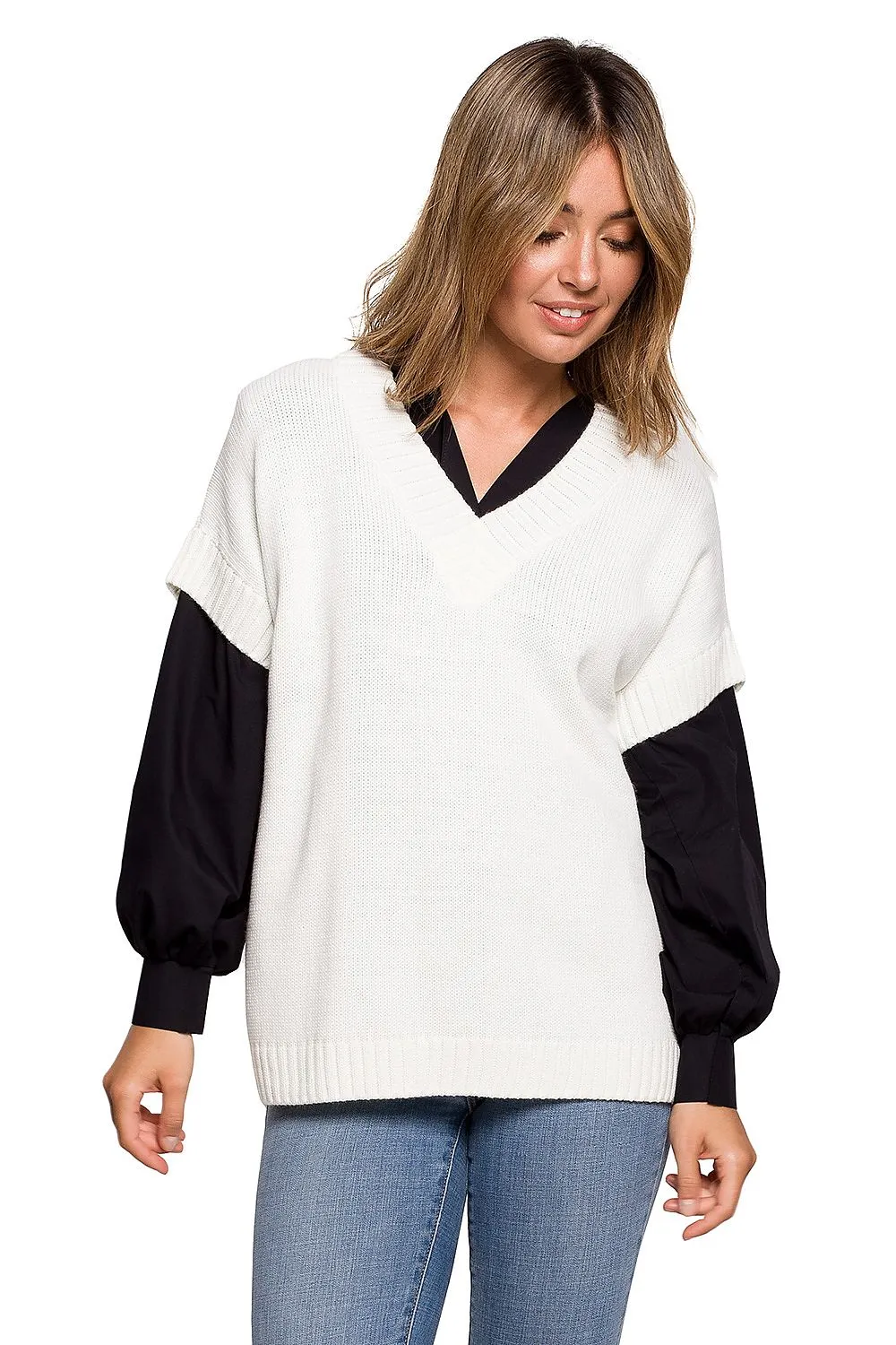 Elegant Loose-Cut Knit Gilet