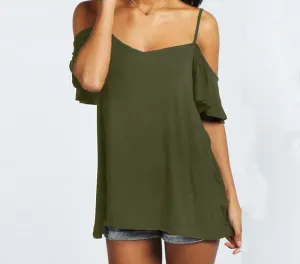Fashion Shirt Women Slash Neck Casual Solid Stretch Short Sleeve Off Shoulder Top Tees Plus Size Tops