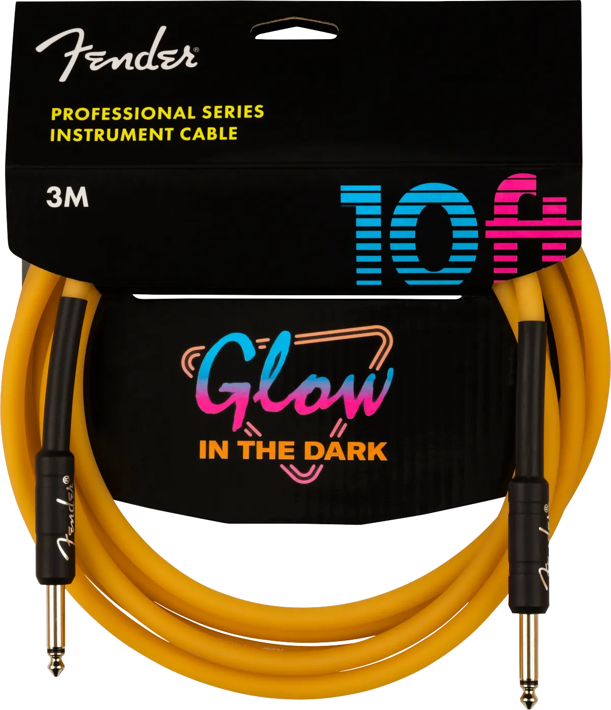 Fender Professional Glow in the Dark Cable, Orange, 10'