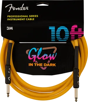 Fender Professional Glow in the Dark Cable, Orange, 10'