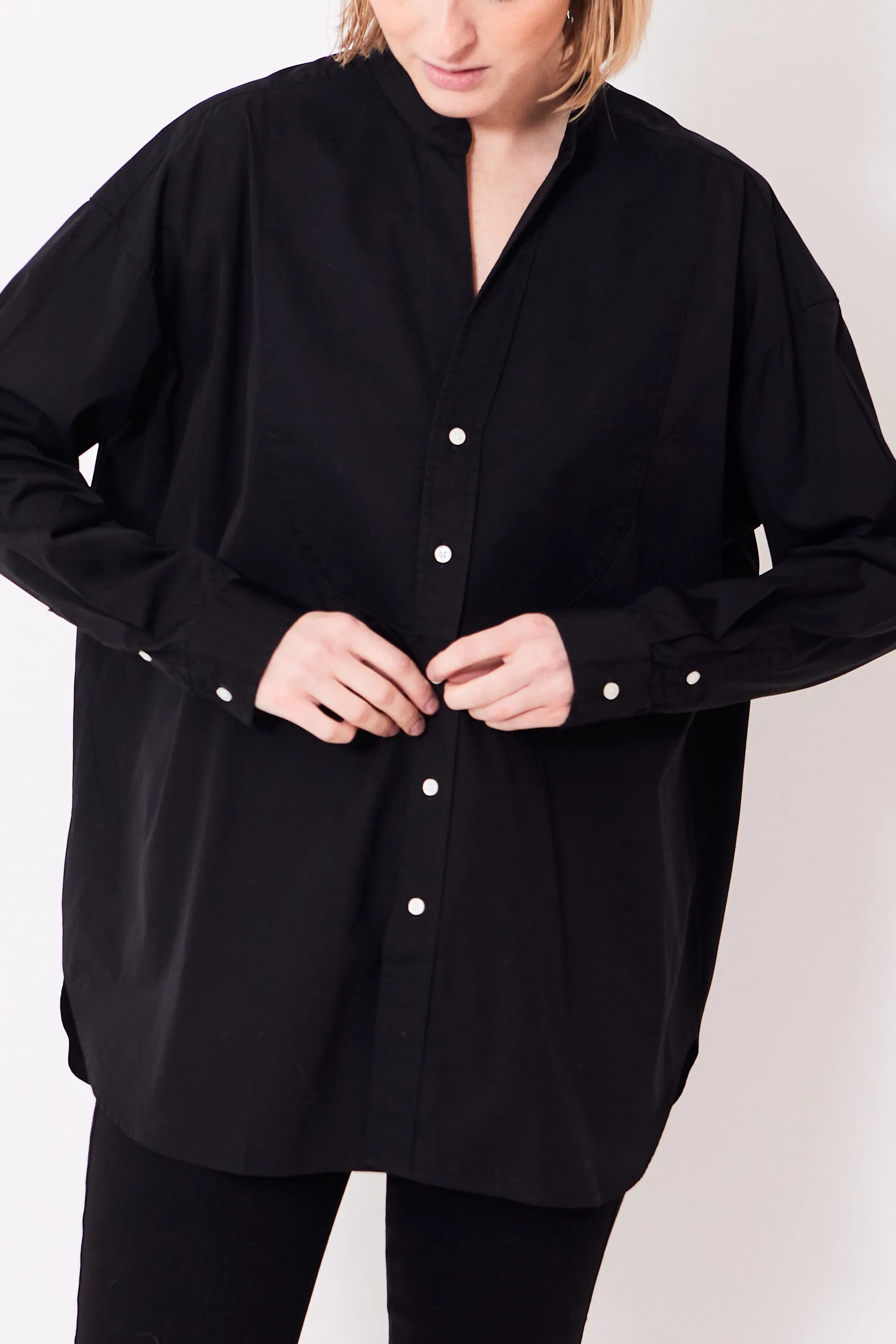 Frank & Eileen Victoria Collarless Button Down Shirt