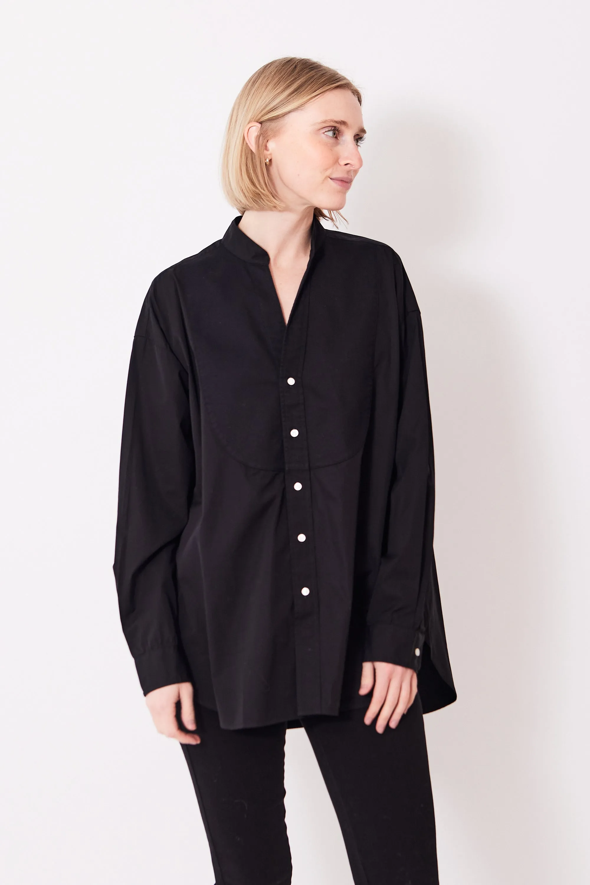 Frank & Eileen Victoria Collarless Button Down Shirt