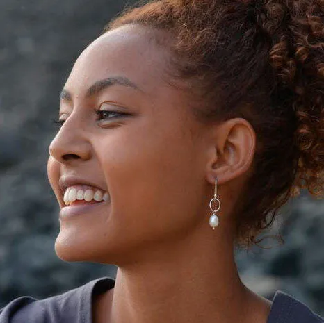 Freshwater Pearl Earrings - Sterling Silver, Peru