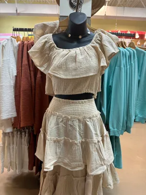 Gauze Off Shoulder Top