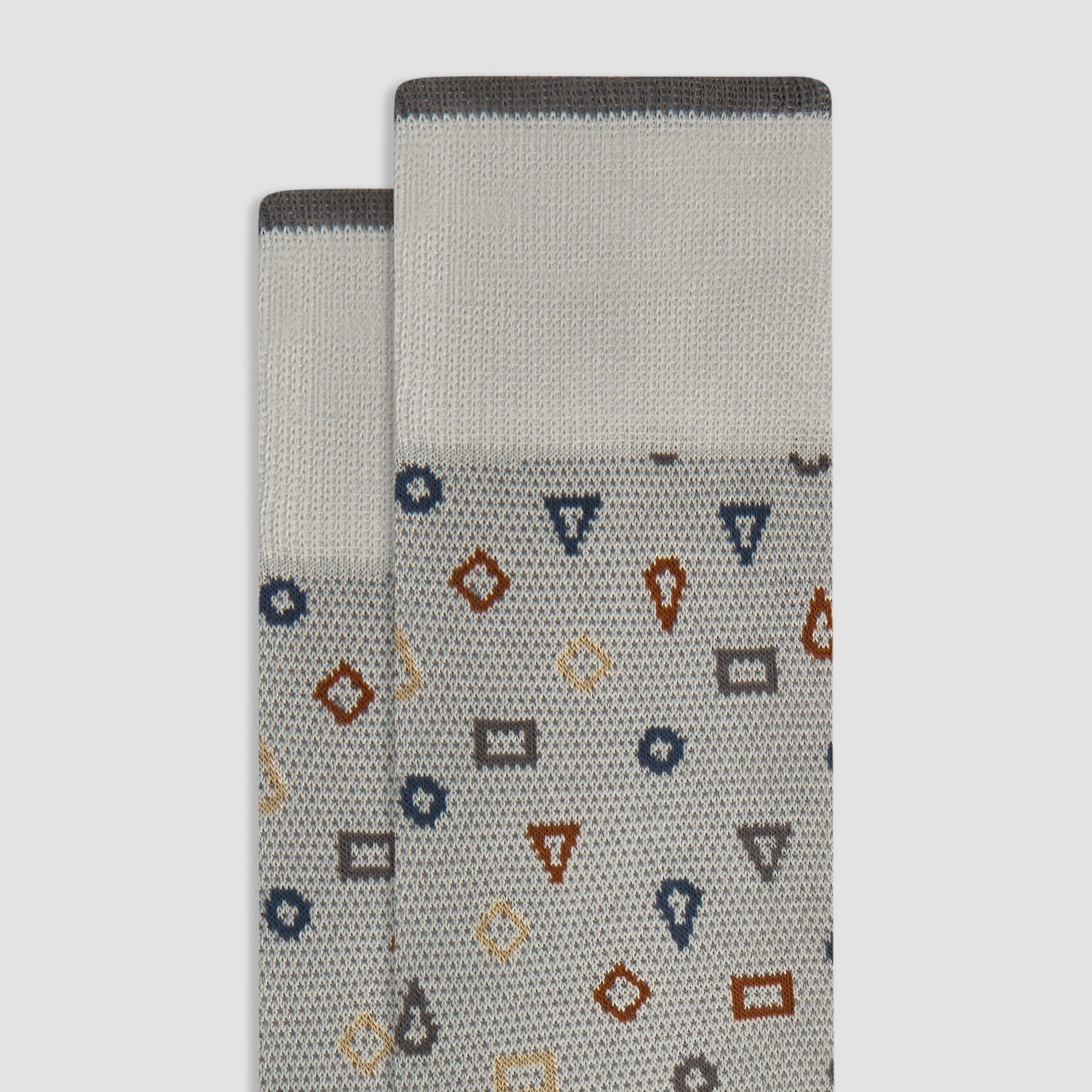 Geometric Cashmere Mid-Calf Socks