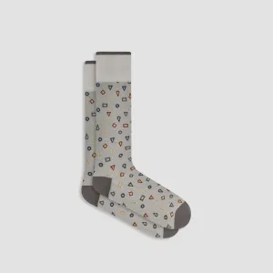 Geometric Cashmere Mid-Calf Socks